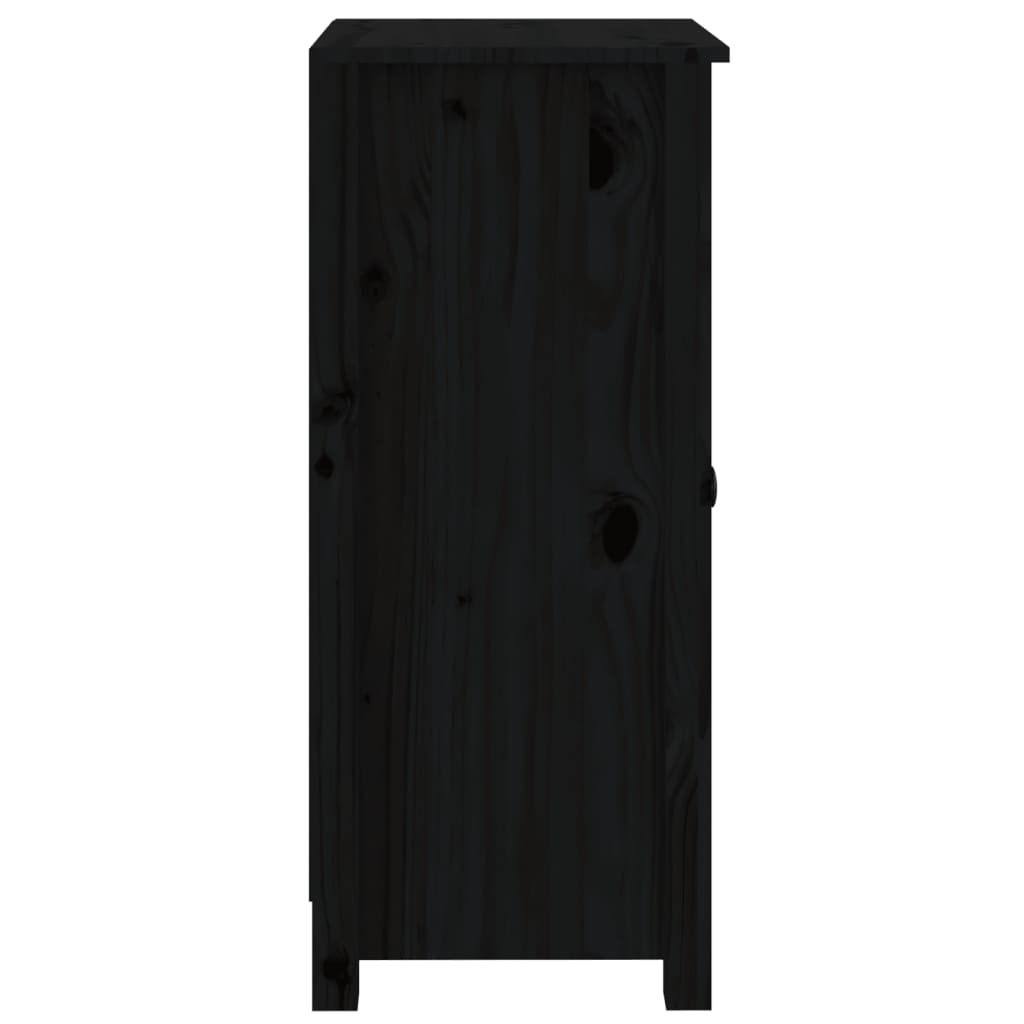 vidaXL Aparadores 2 uds madera maciza de pino negro 39x35x80 cm