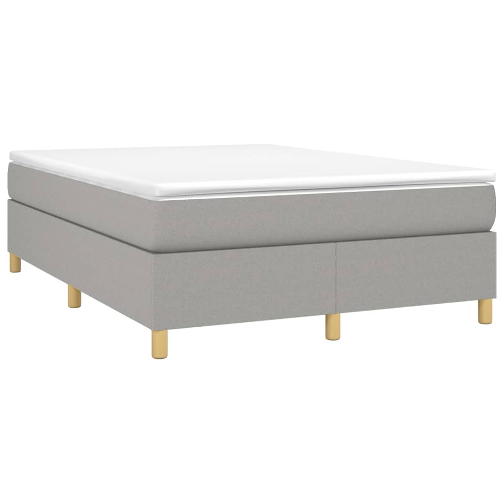 vidaXL Cama box spring con colchón tela gris claro 140x190 cm