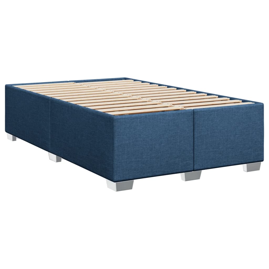 vidaXL Cama box spring con colchón tela azul 90x190 cm