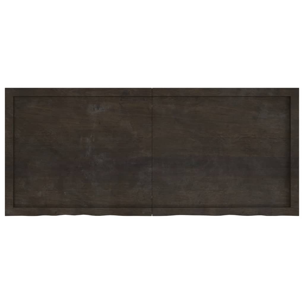 vidaXL Encimera de baño madera tratada marrón oscuro 140x60x(2-4) cm