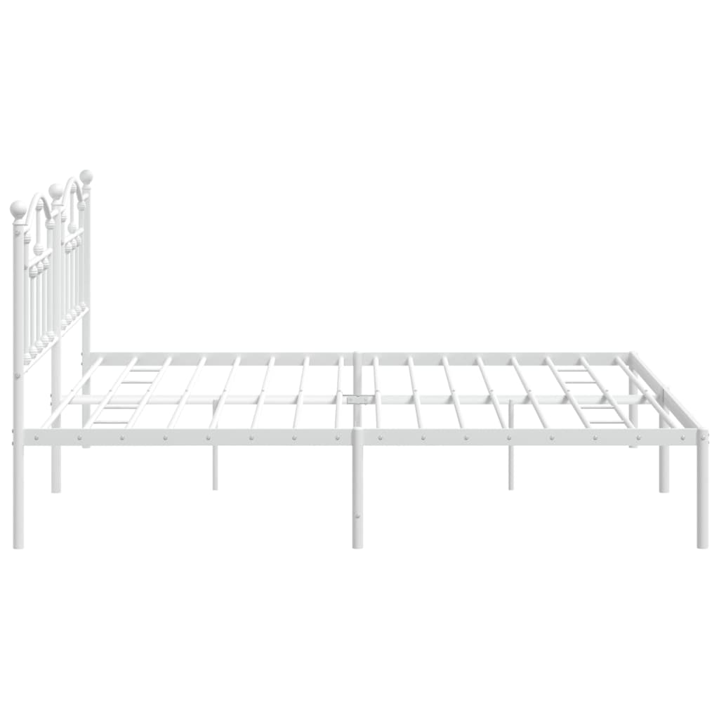 vidaXL Estructura cama sin colchón con cabecero metal blanco 200x200cm