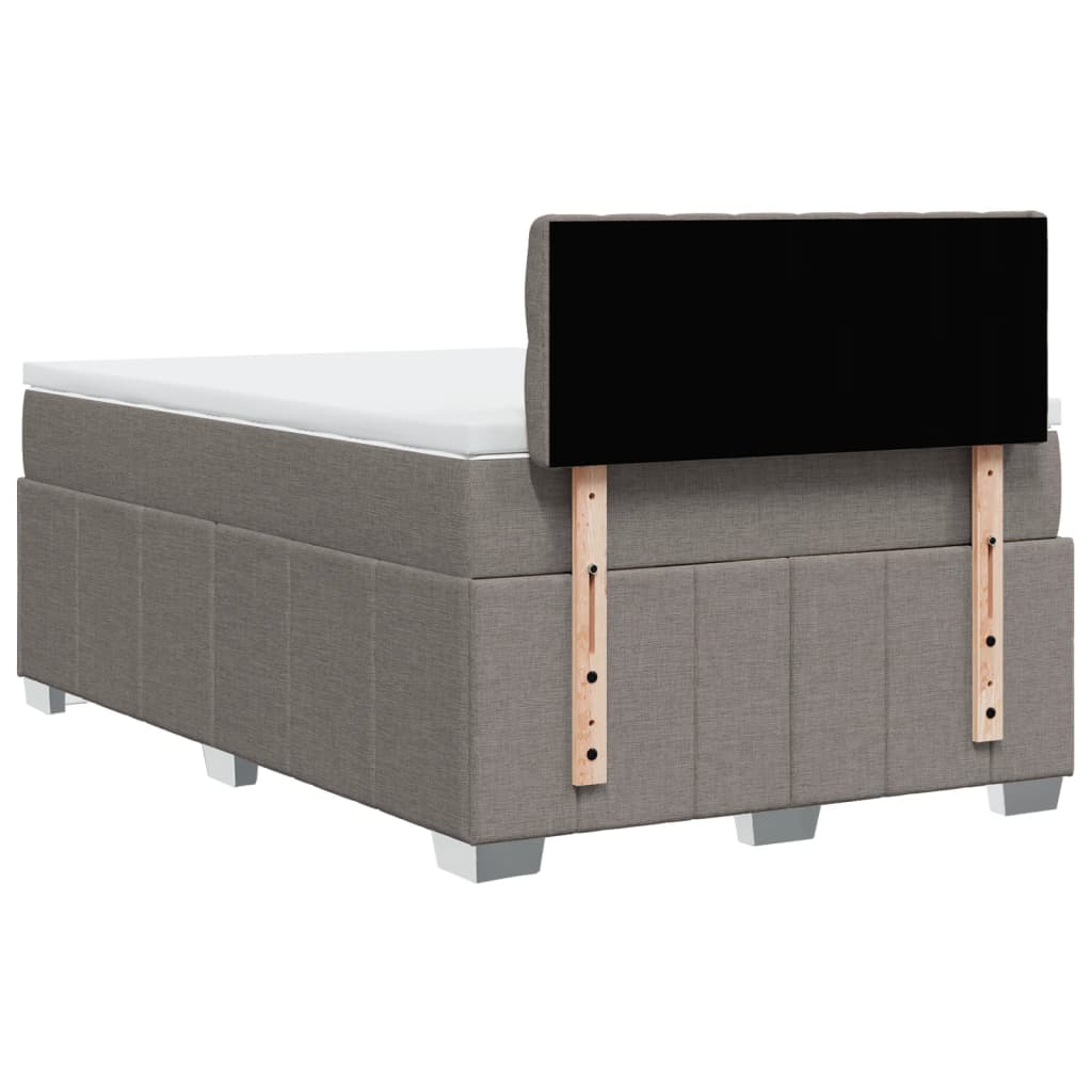 vidaXL Cama box spring con colchón tela gris taupe 120x200 cm