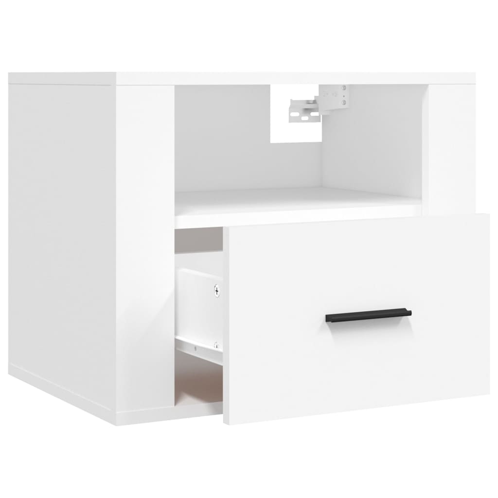 vidaXL Mesitas de noche de pared 2 uds blanco 50x36x40 cm