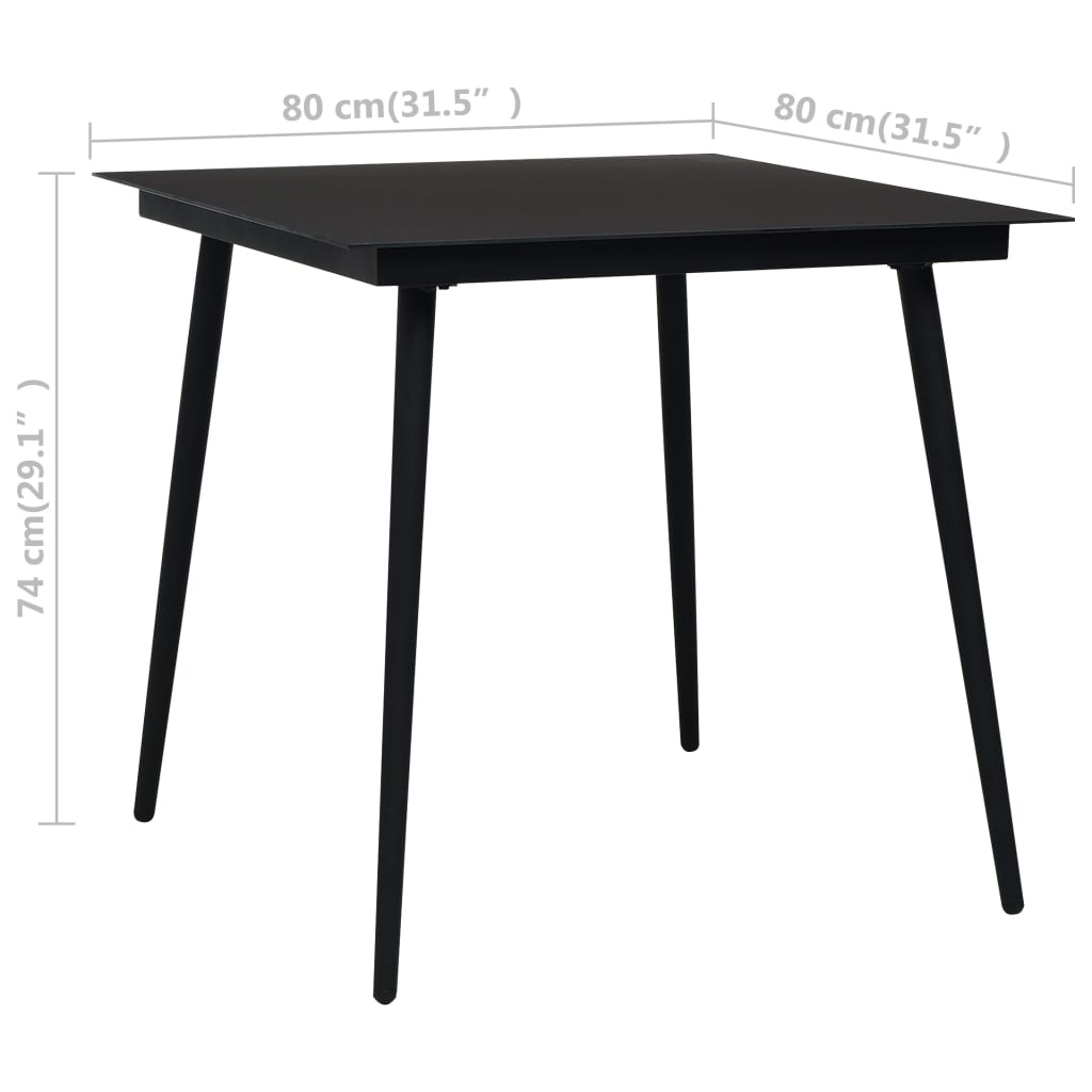 vidaXL Juego de comedor para jardín 5 piezas negro