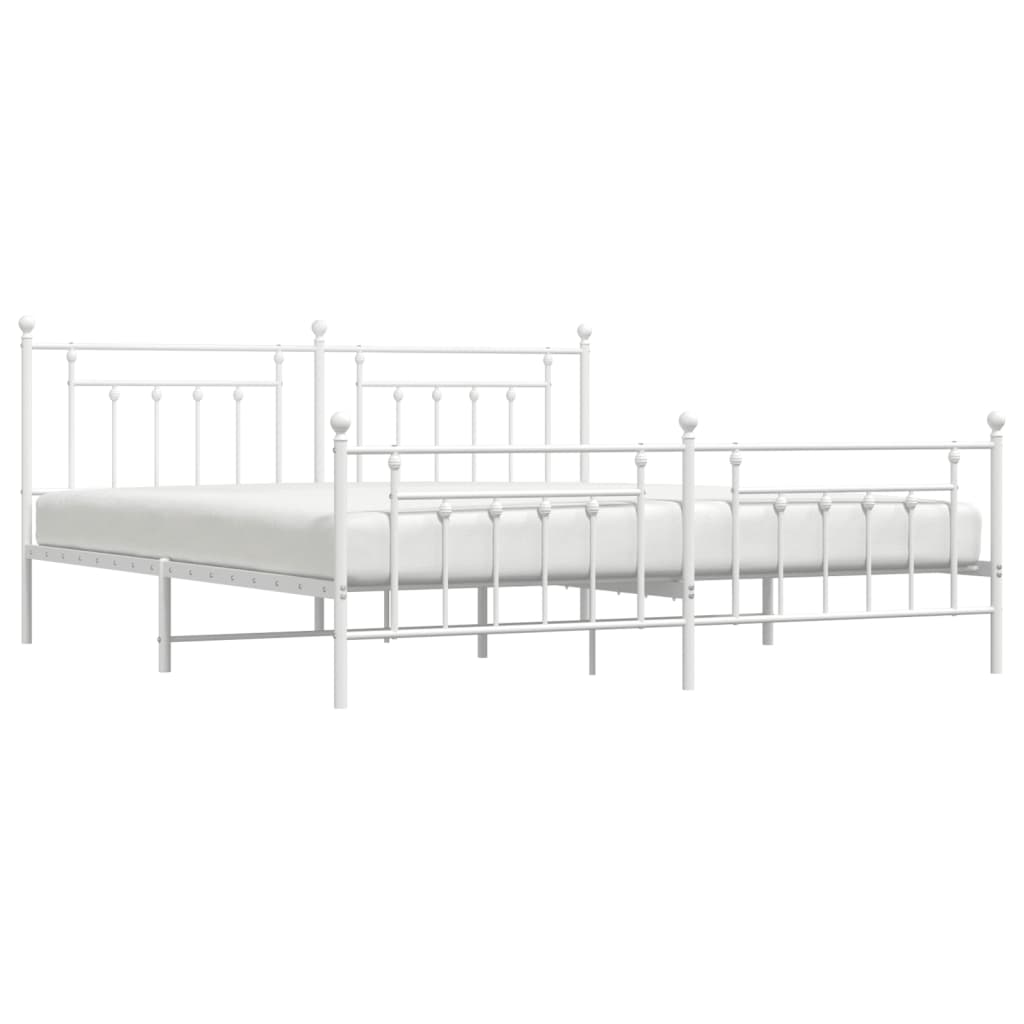 vidaXL Estructura cama sin colchón con estribo metal blanco 200x200 cm