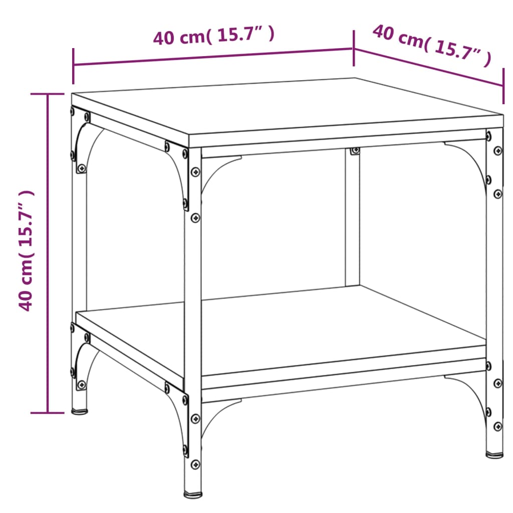 vidaXL Mesas auxiliares 2 uds contrachapada roble Sonoma 40x40x40 cm