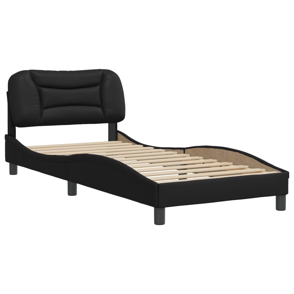 vidaXL Estructura de cama sin colchón cuero sintético negro 90x190 cm