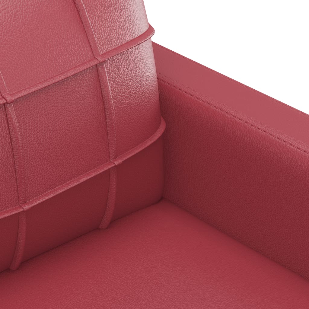 vidaXL Juego de sofás con cojines 2 piezas cuero sintético rojo tinto