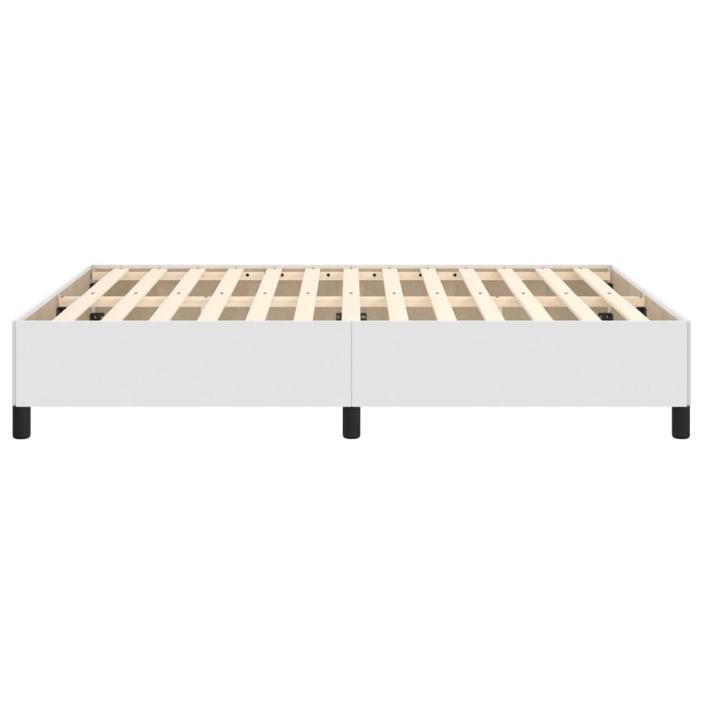 vidaXL Estructura de cama sin colchón cuero sintético blanco 140x190cm