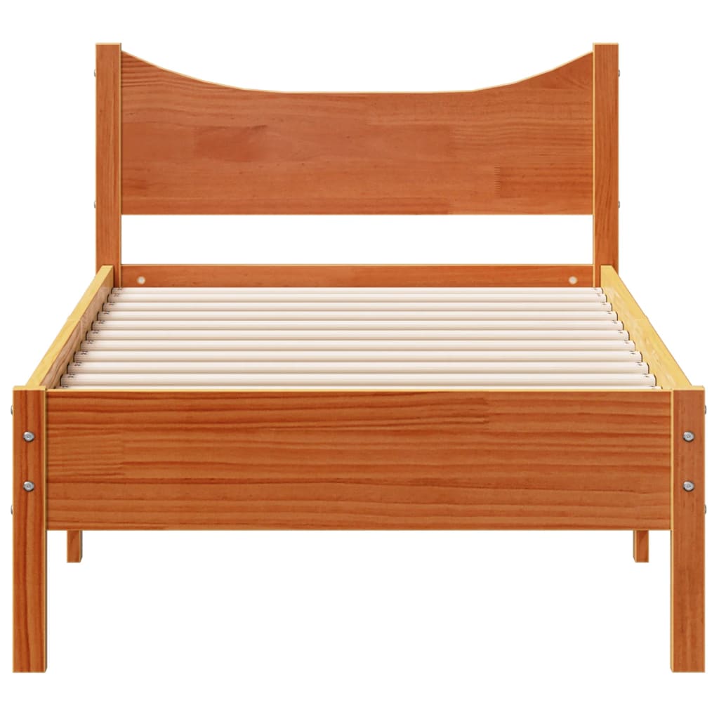 vidaXL Estructura de cama sin colchón madera maciza marrón 90x190 cm