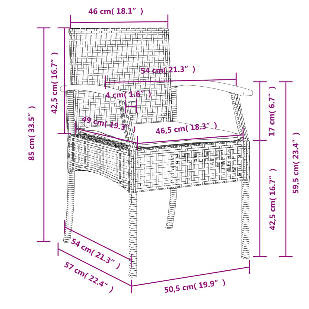 vidaXL Set comedor de jardín 9 pzas con cojines ratán sintético beige