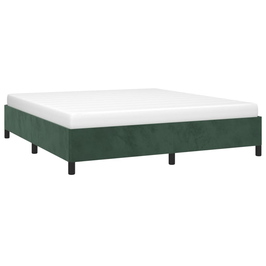 vidaXL Estructura cama sin colchón terciopelo verde oscuro 160x200 cm