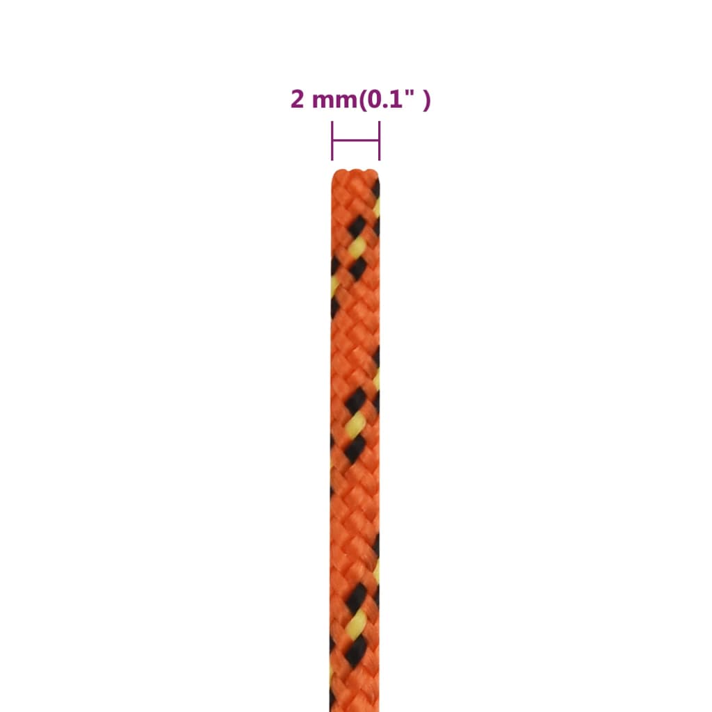 vidaXL Cuerda de barco polipropileno naranja 2 mm 100 m