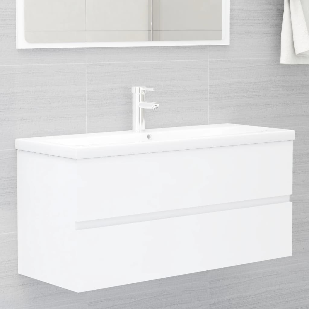 vidaXL Armario para lavabo madera contrachapada blanco 100x38,5x45 cm