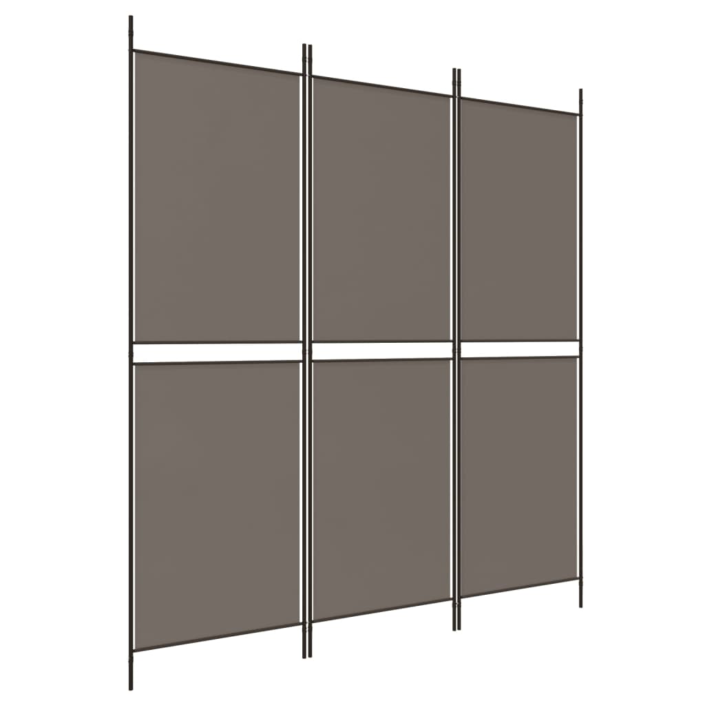 vidaXL Biombo divisor de 3 paneles de tela gris antracita 150x220 cm