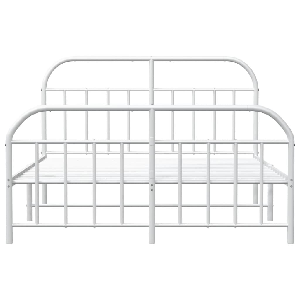 vidaXL Estructura cama sin colchón con estribo metal blanco 150x200 cm