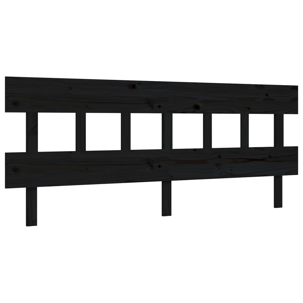 vidaXL Cama personas mayores cabecero madera maciza negro 200x200 cm