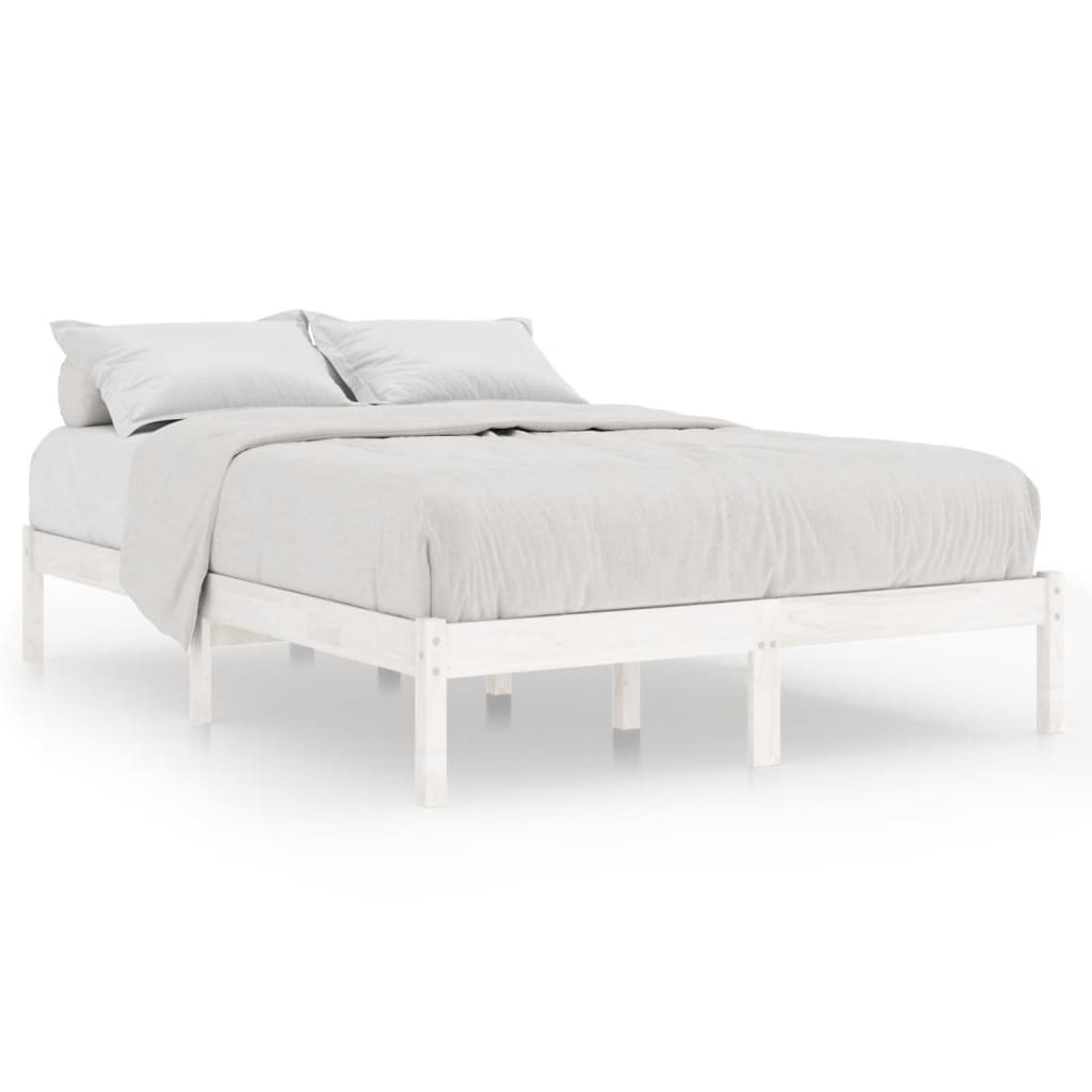 vidaXL Estructura de cama madera maciza de pino blanco 120x200 cm