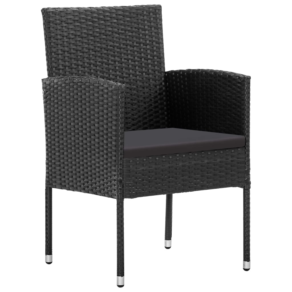 vidaXL Set de muebles jardín 5 pzas con cojines ratán sintético negro