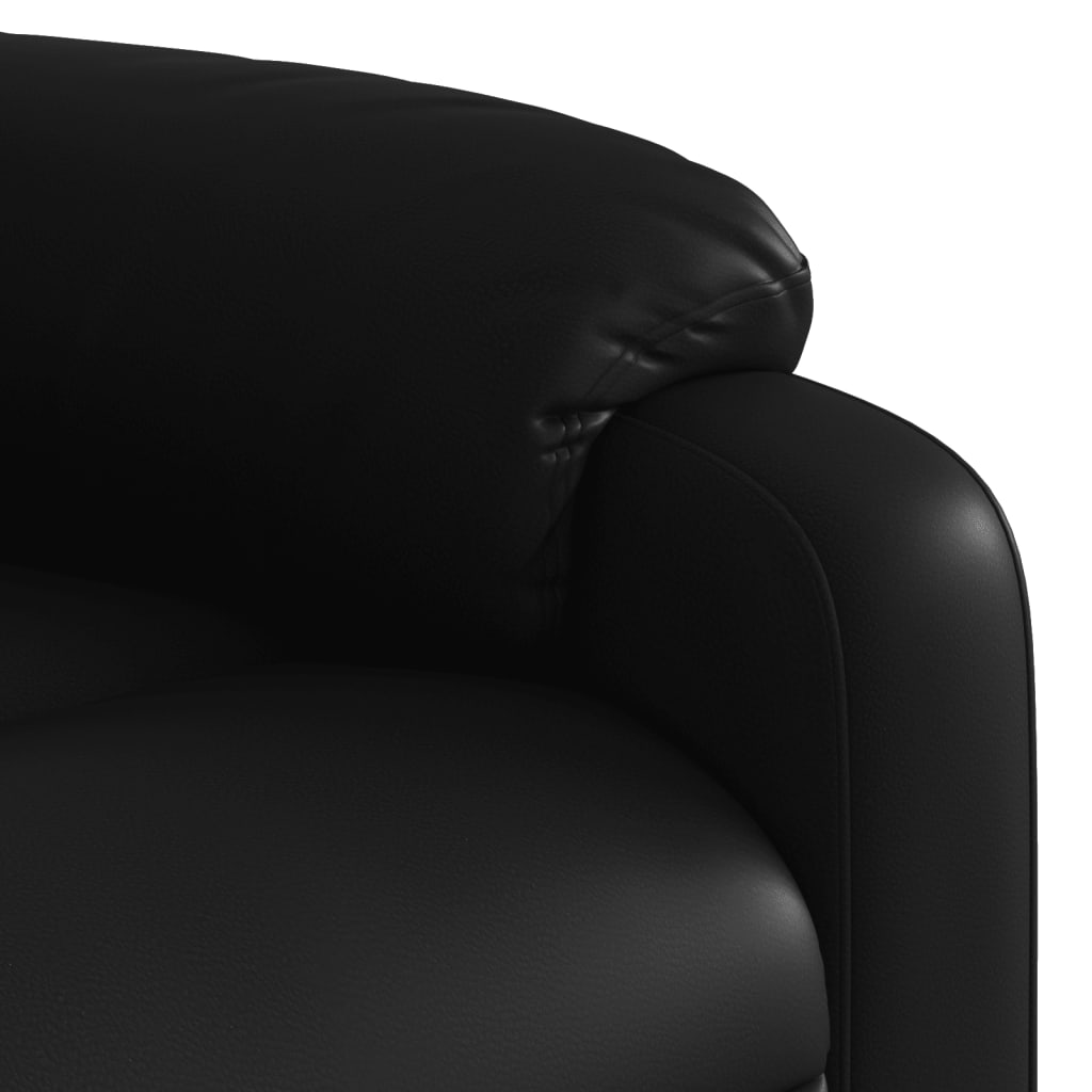 vidaXL Sillón reclinable de masaje de pie cuero artificial negro