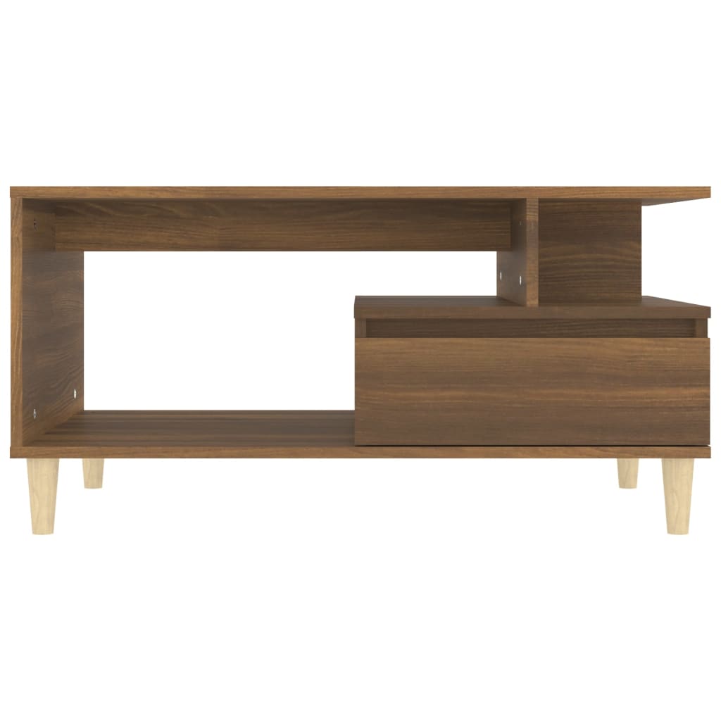 vidaXL Mesa de centro madera contrachapada roble marrón 90x49x45 cm