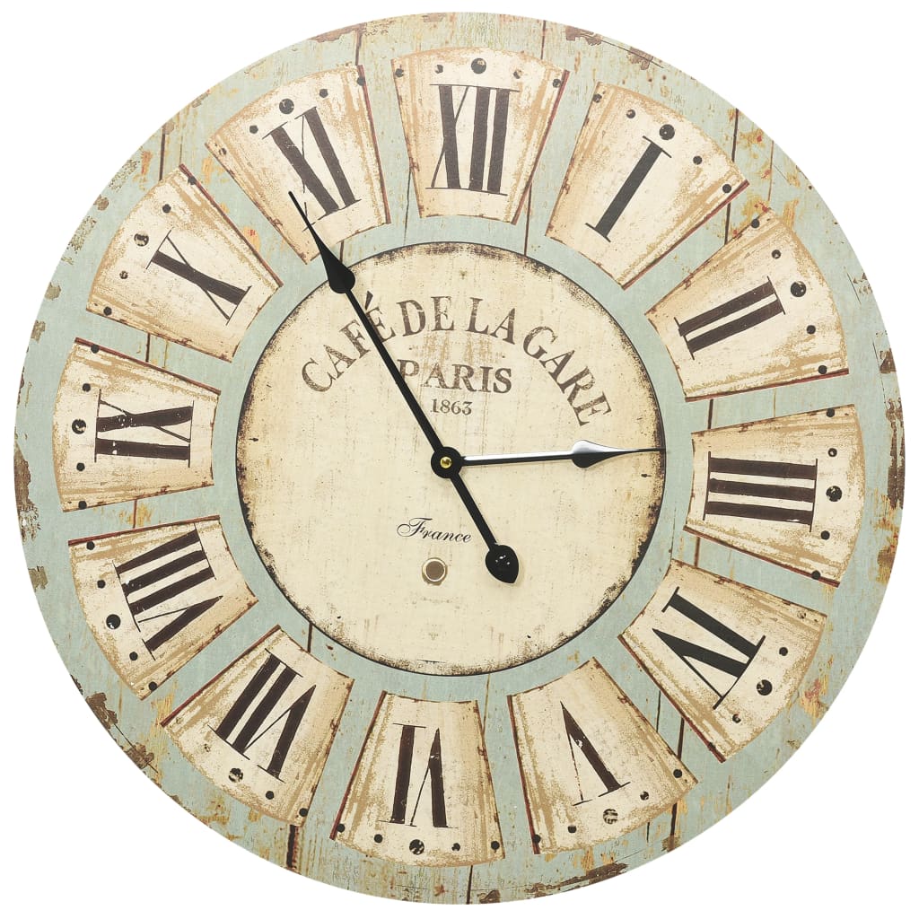 vidaXL Reloj de pared de MDF multicolor 60 cm