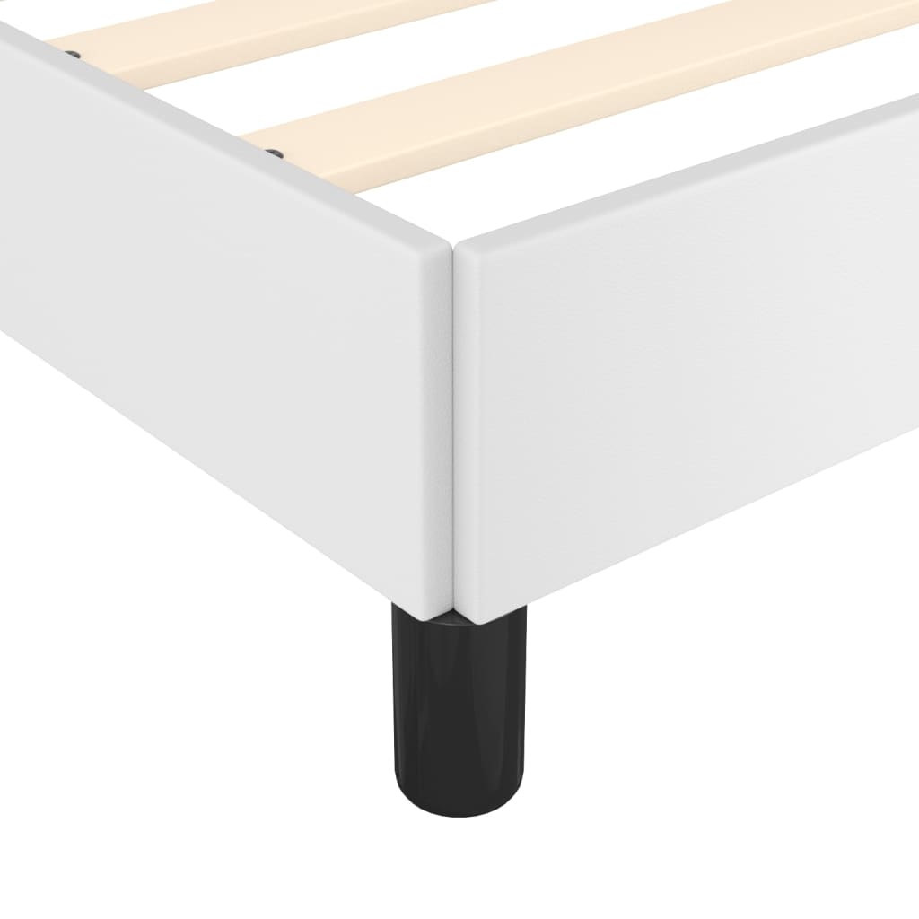 vidaXL Estructura de cama cabecero cuero sintético blanco 120x200 cm