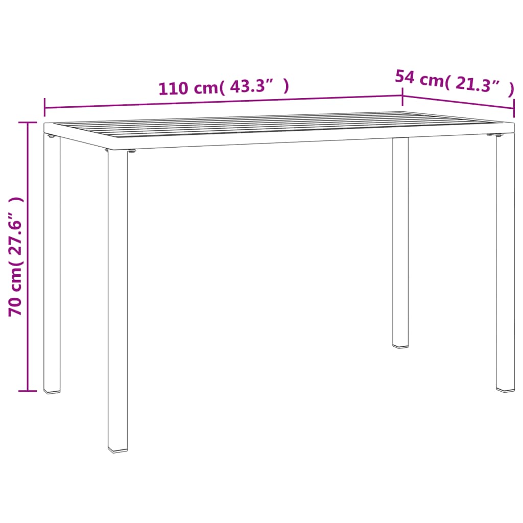 vidaXL Juego de comedor de jardín 2 piezas acero gris antracita