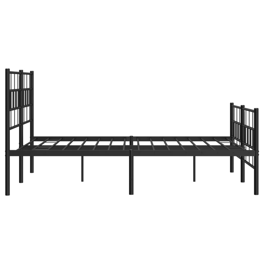 vidaXL Estructura cama sin colchón con estribo metal negro 150x200 cm