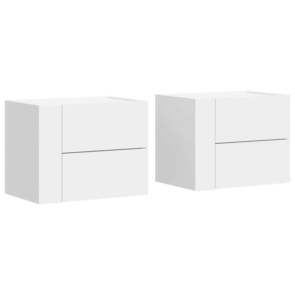 vidaXL Mesitas de noche de pared 2 unidades blanca 45x30x35 cm