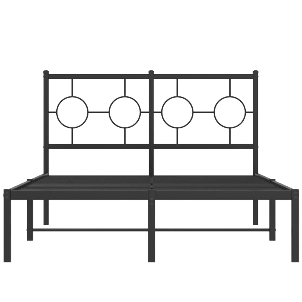 vidaXL Estructura cama sin colchón con cabecero metal negro 120x190 cm