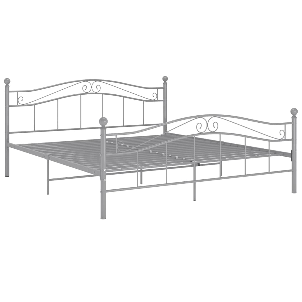 vidaXL Estructura de cama sin colchón metal gris 140x200 cm