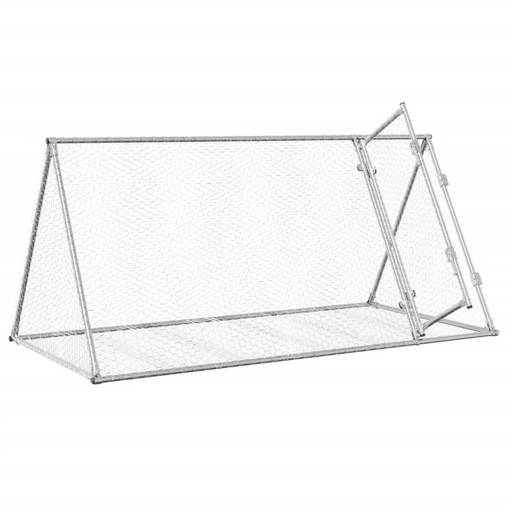 vidaXL Jaula para conejos acero galvanizado plateado 200x105x91 cm