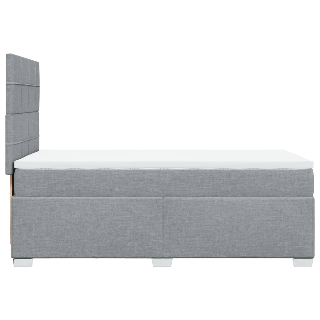 vidaXL Cama box spring con colchón tela gris claro 80x200 cm