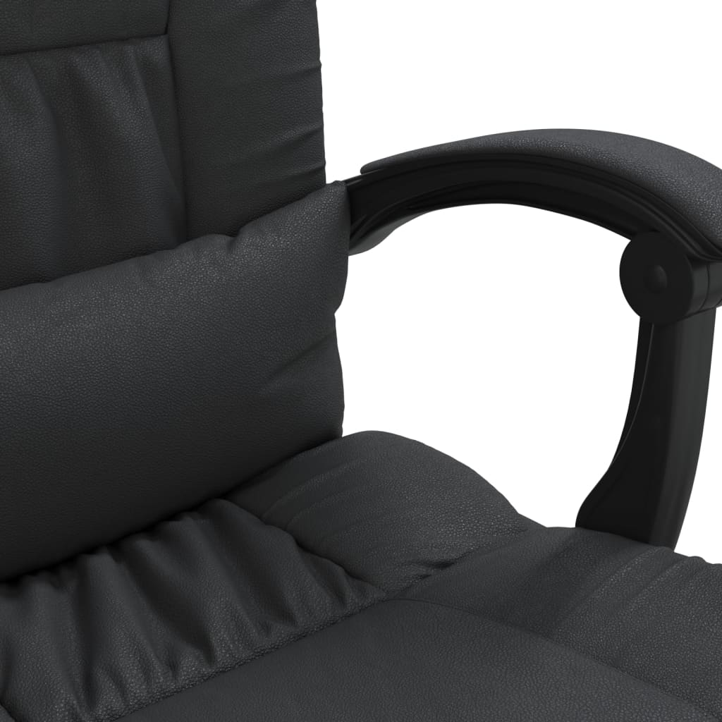 vidaXL Silla de oficina reclinable cuero sintético negro