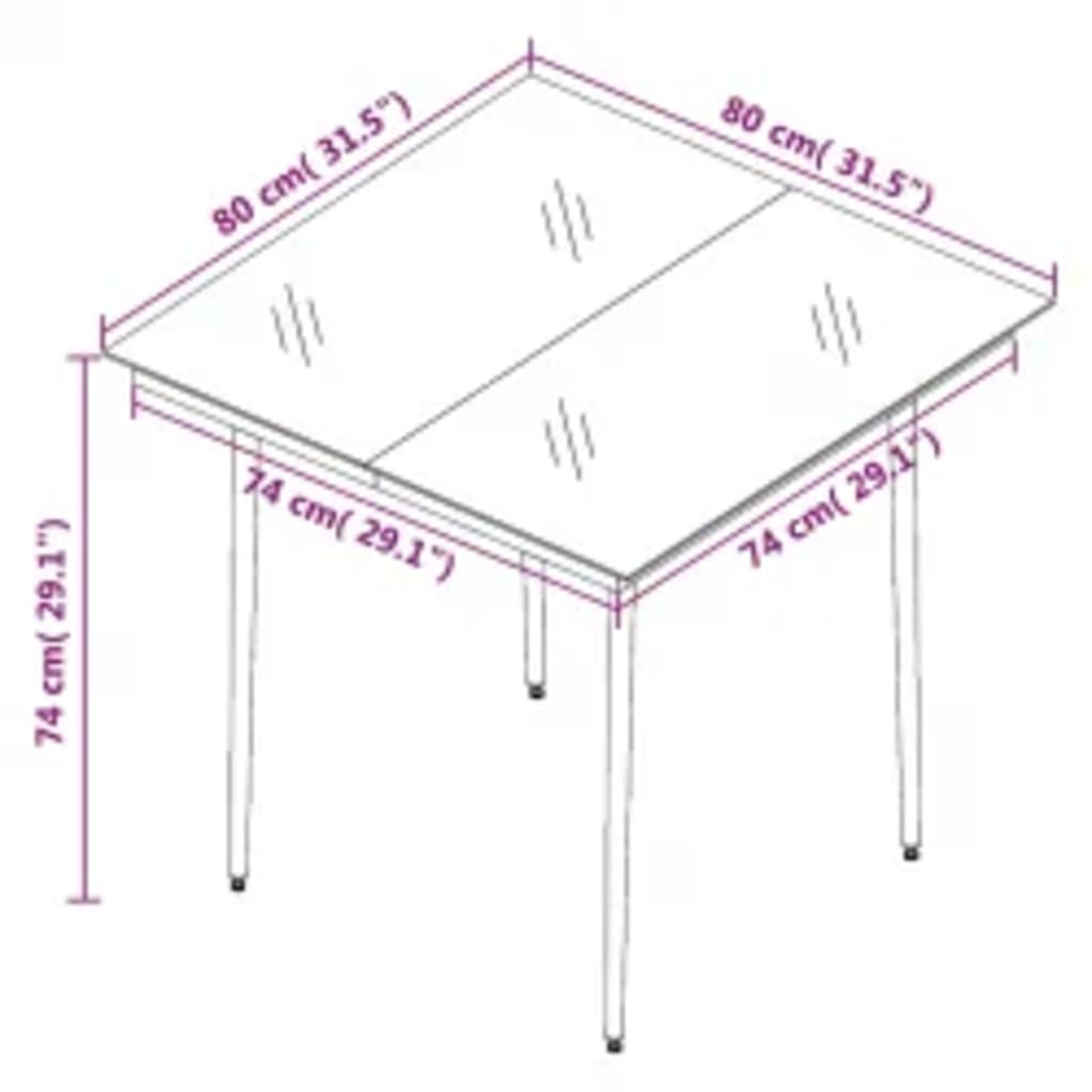 vidaXL Juego de comedor de jardín 5 piezas con cojines negro