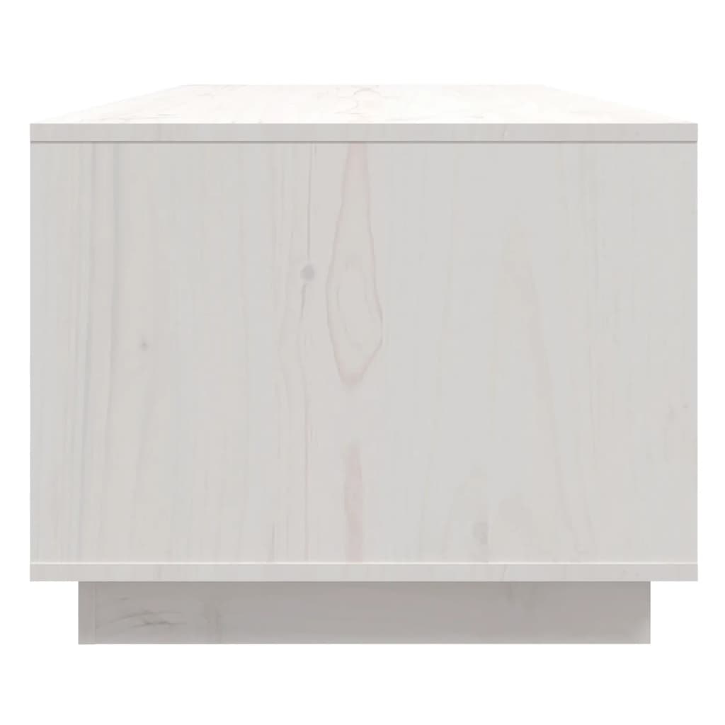 vidaXL Mesa de centro de madera maciza de pino blanco 110x50x40 cm