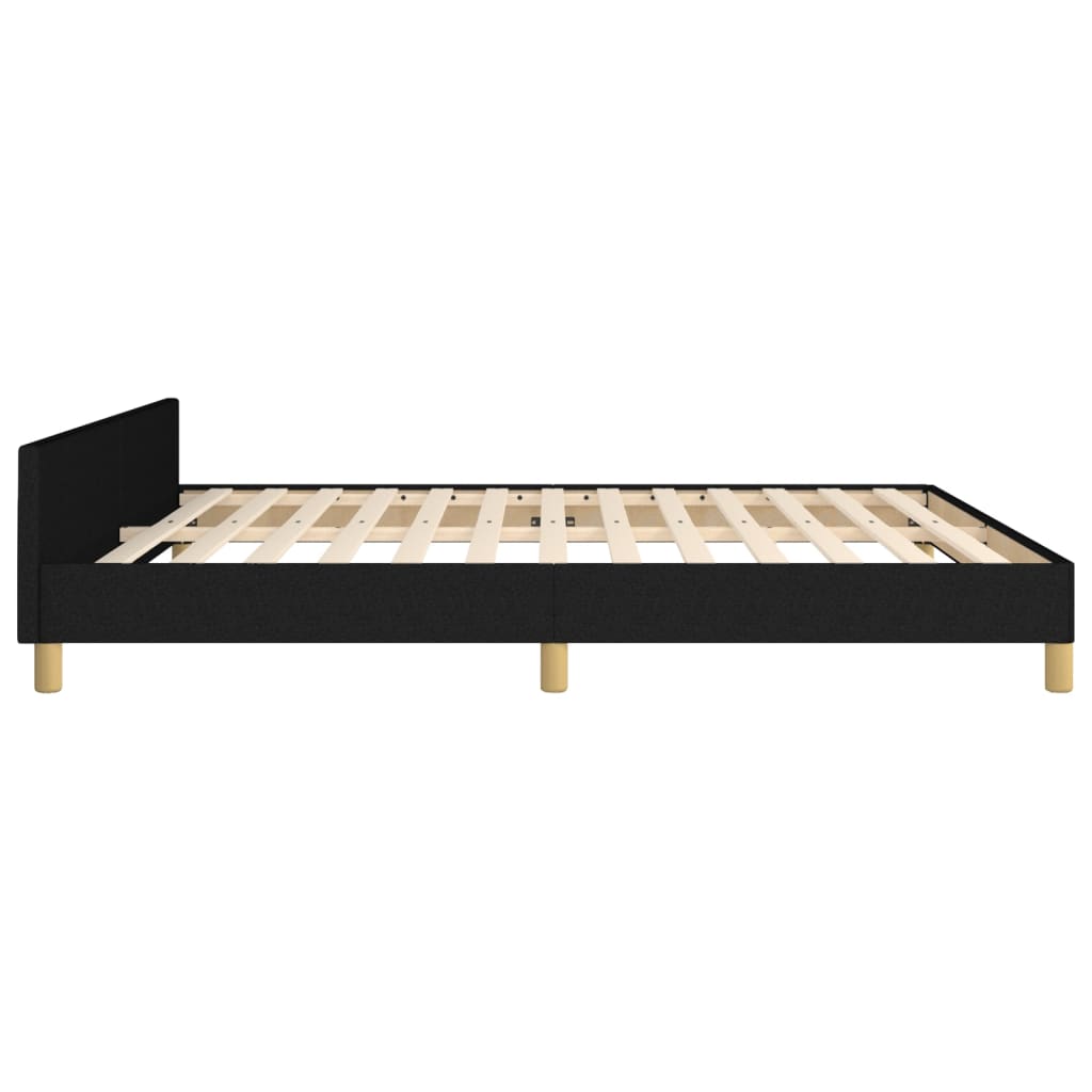 vidaXL Estructura de cama con cabecero de tela negro 160x200 cm