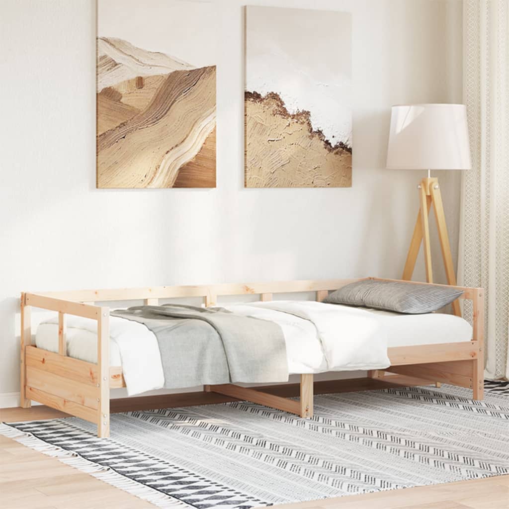 vidaXL Sofá cama madera maciza de pino natural 80x200 cm