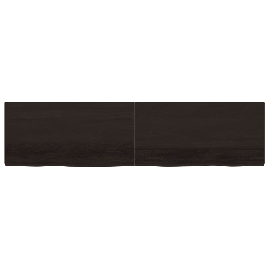 vidaXL Estante pared madera roble tratada marrón oscuro 200x50x(2-6)cm