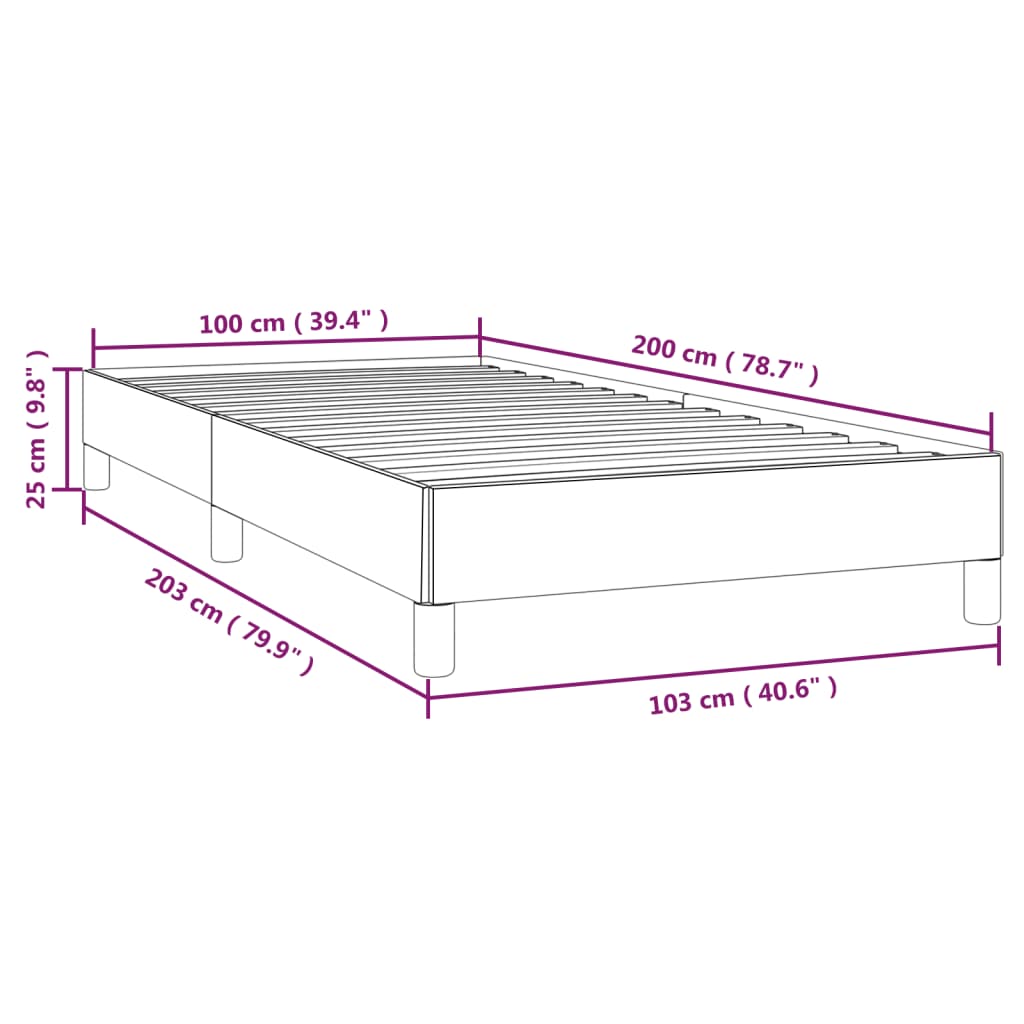 vidaXL Estructura de cama sin colchón cuero sintético negro 100x200 cm