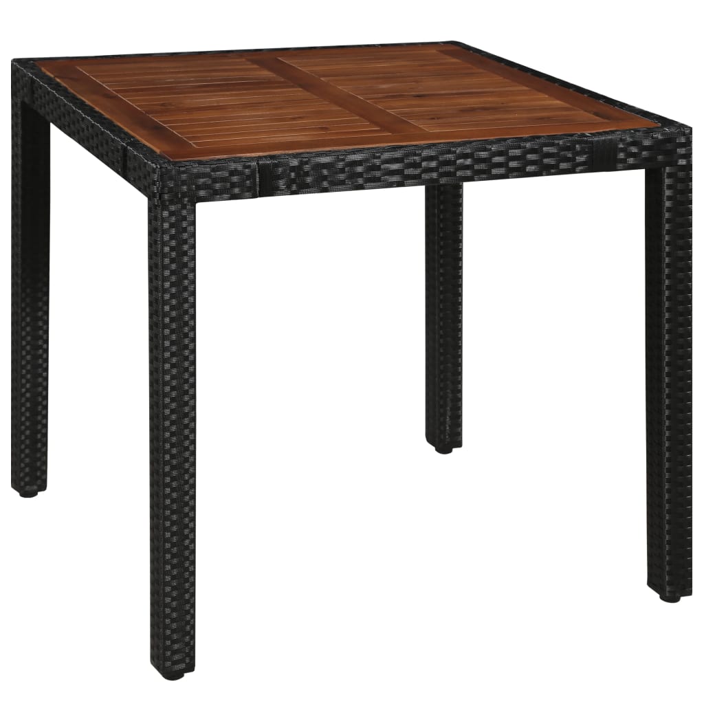 vidaXL Set comedor jardín 5 pzas ratán sintético y madera acacia negro