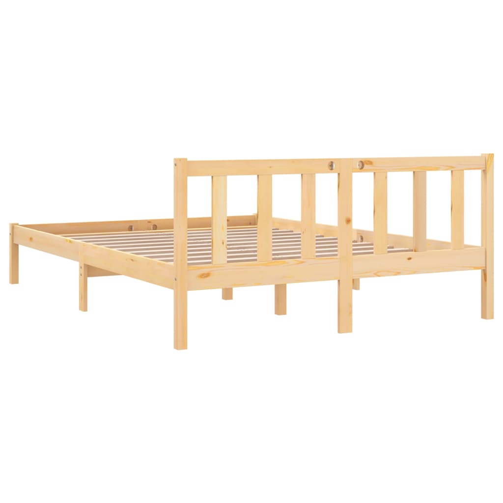 vidaXL Estructura de cama madera maciza de pino 135x190 cm