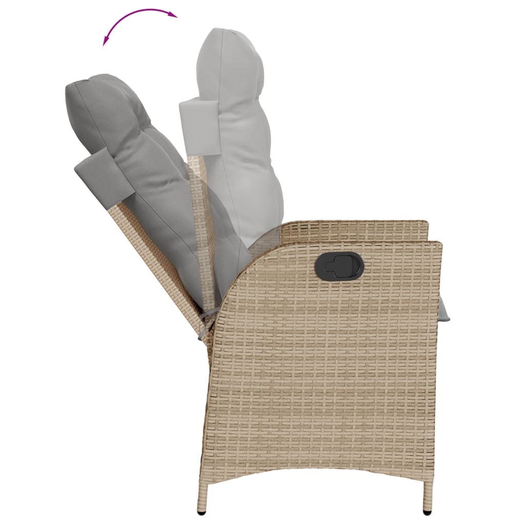 vidaXL Set comedor de jardín 9 pzas con cojines ratán sintético beige