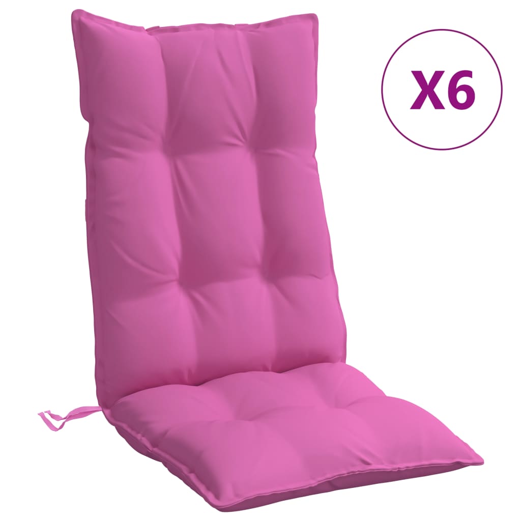 vidaXL Cojines para silla con respaldo alto 6 uds tela Oxford rosa