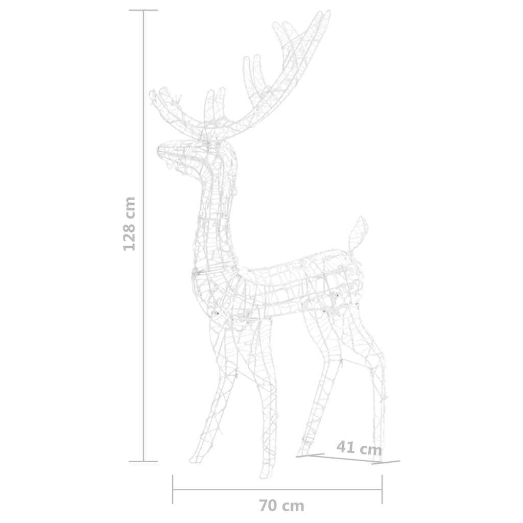 vidaXL Familia de renos de Navidad acrílico 300 LEDs blanco cálido