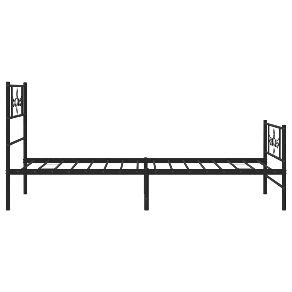 vidaXL Estructura cama sin colchón con estribo metal negro 100x200 cm