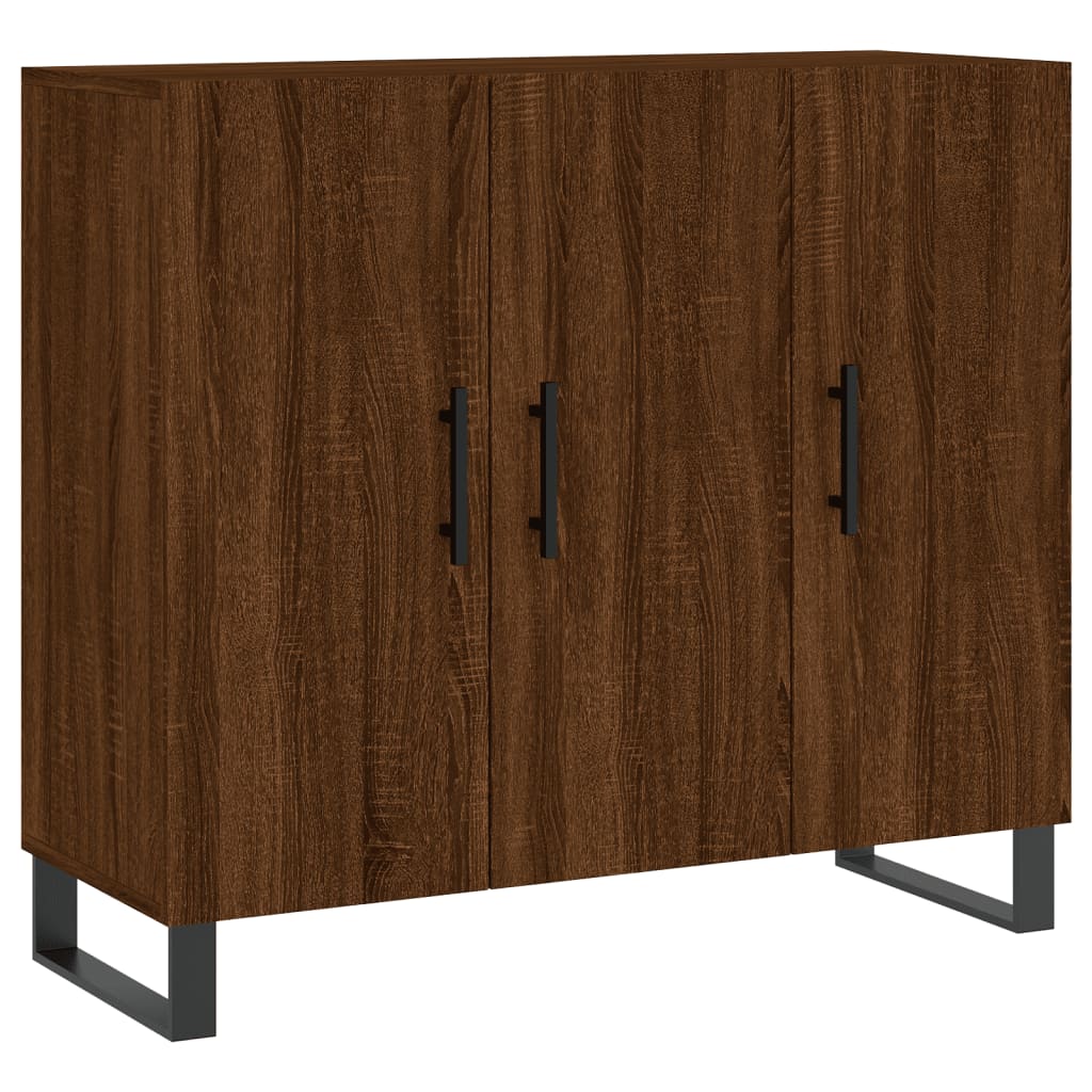 vidaXL Aparador de madera de ingeniería marrón roble 90x34x80 cm