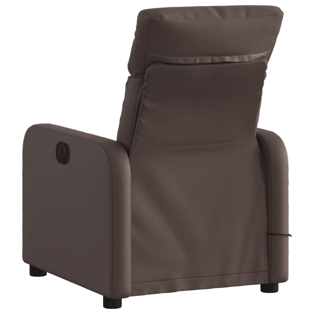 vidaXL Sillón de masaje reclinable cuero sintético marrón