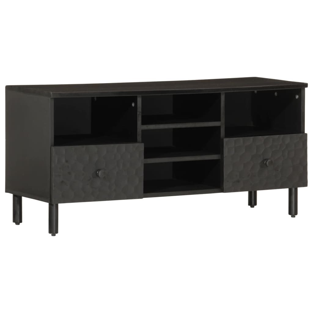 vidaXL Mueble de TV madera maciza de mango negro 100x33x46 cm